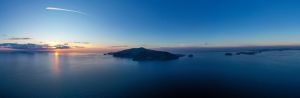 l'isola d'Ischia con il golfo di Napoli, dal tramonto fino a Capomiseno